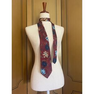 Vintage necktie with flowers by Pierre Cardin